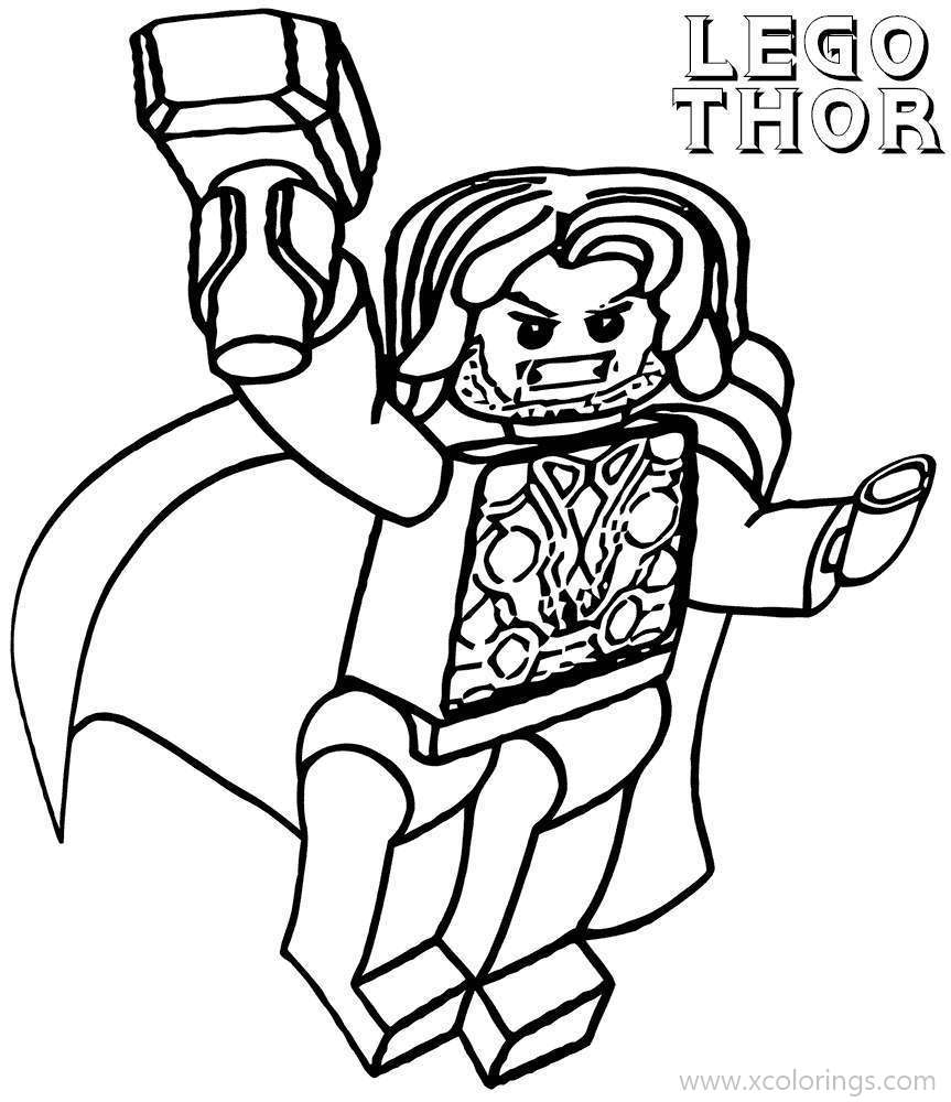 Lego Superhero Thor Coloring Pages - XColorings.com