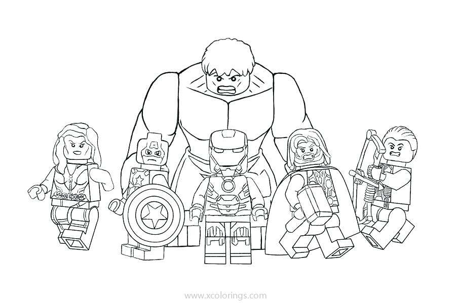 Free Lego Thor and Avengers Coloring Pages printable