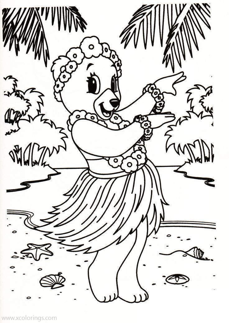 Free Lisa Frank Animal Coloring Pages Dancing Bear printable