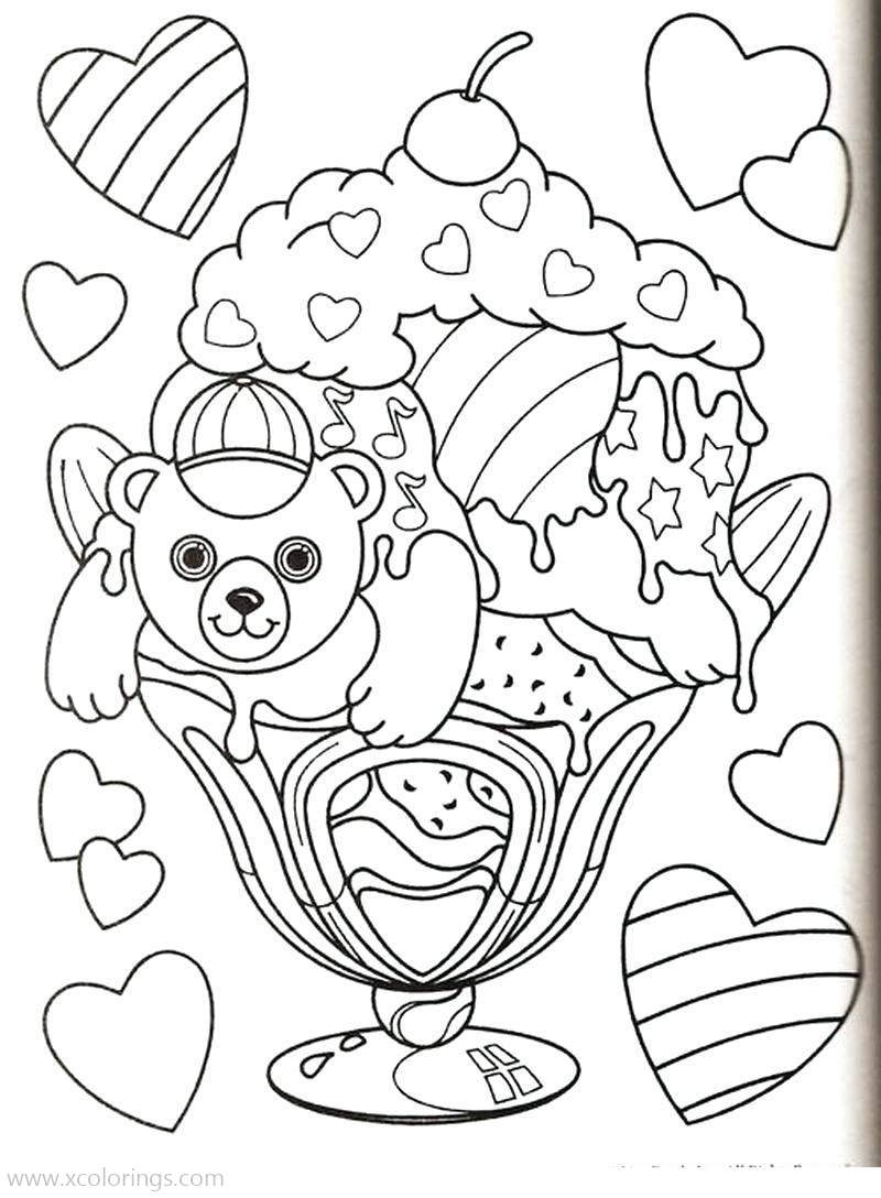 Free Lisa Frank Coloring Pages Bear Ice Cream printable