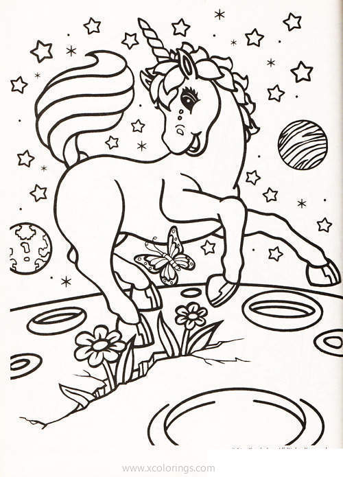 Free Lisa Frank Coloring Pages Unicorn with Stars printable