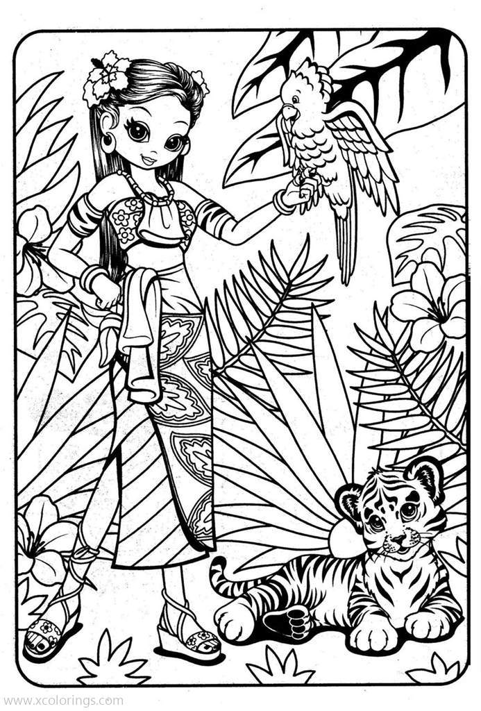 Free Lisa Frank Coloring Pages with Jungle Animals printable