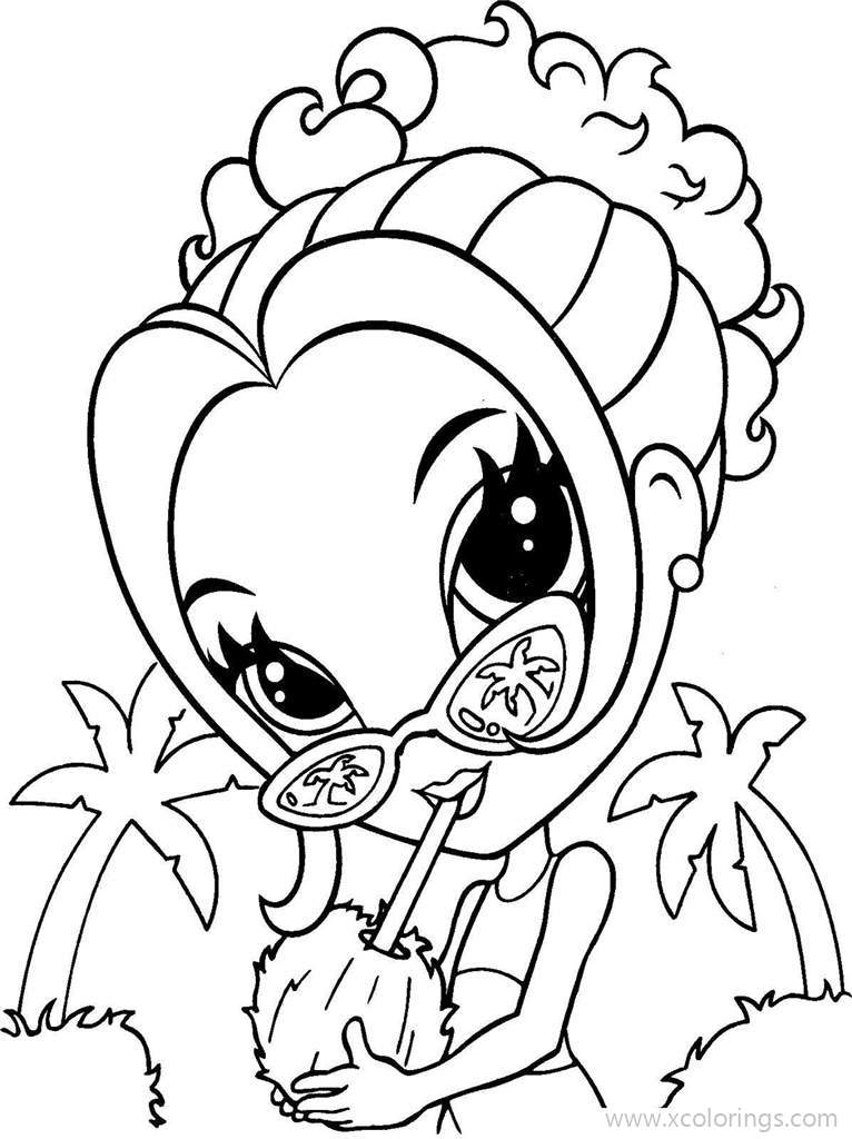 Free Lisa Frank Drinking Juice Coloring Pages printable