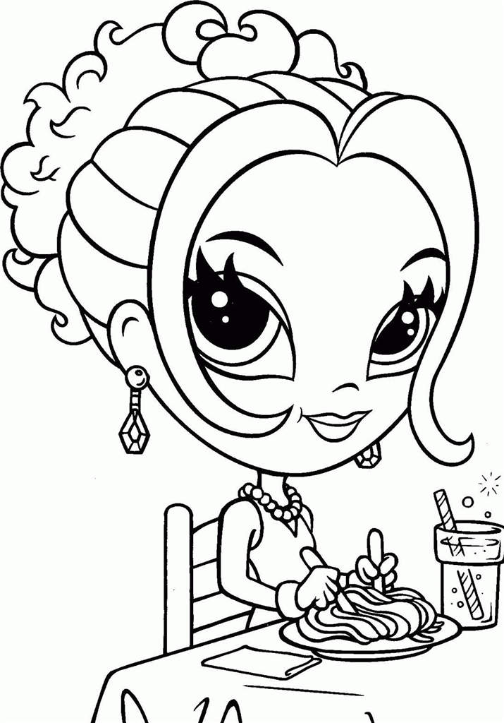 Free Lisa Frank Having Dinner Coloring Pages printable