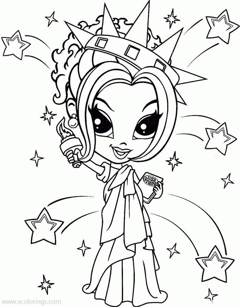 Free Lisa Frank as Statue of Liberty Coloring Pages printable