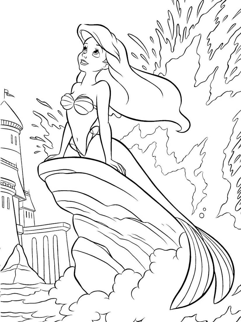 Little Mermaid Found A Castle Coloring Pages - XColorings.com