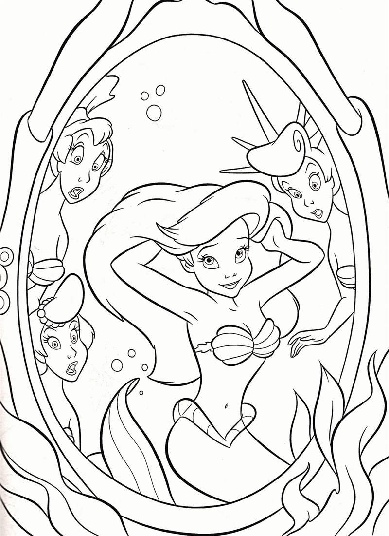 Free Little Mermaid Makeup Coloring Pages printable