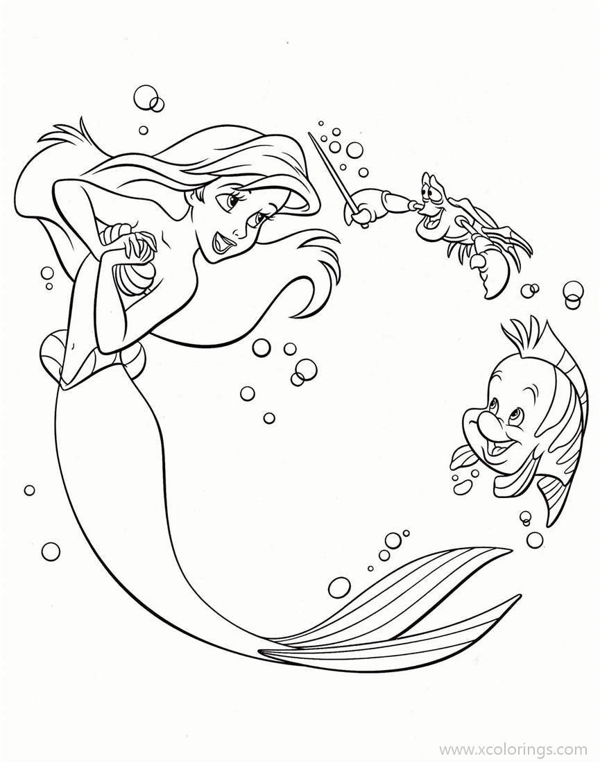 Free Little Mermaid is Singing Coloring Pages printable