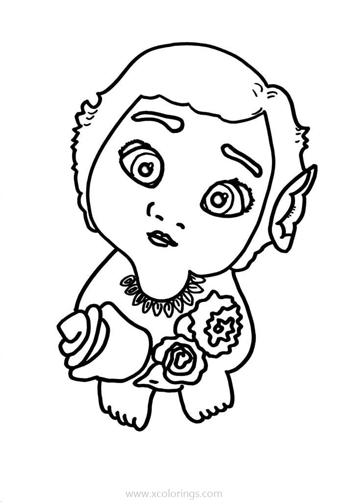Free Little Moana Coloring Pages printable