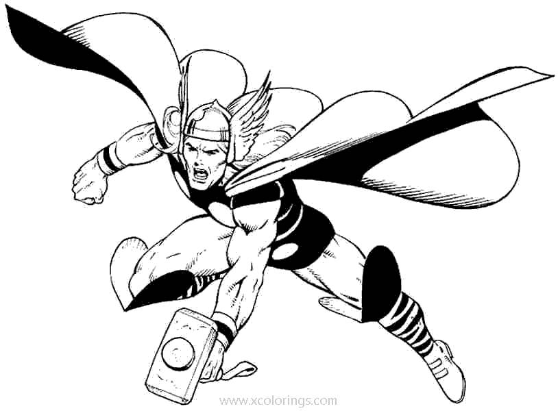 Free Lord Thor Coloring Pages printable