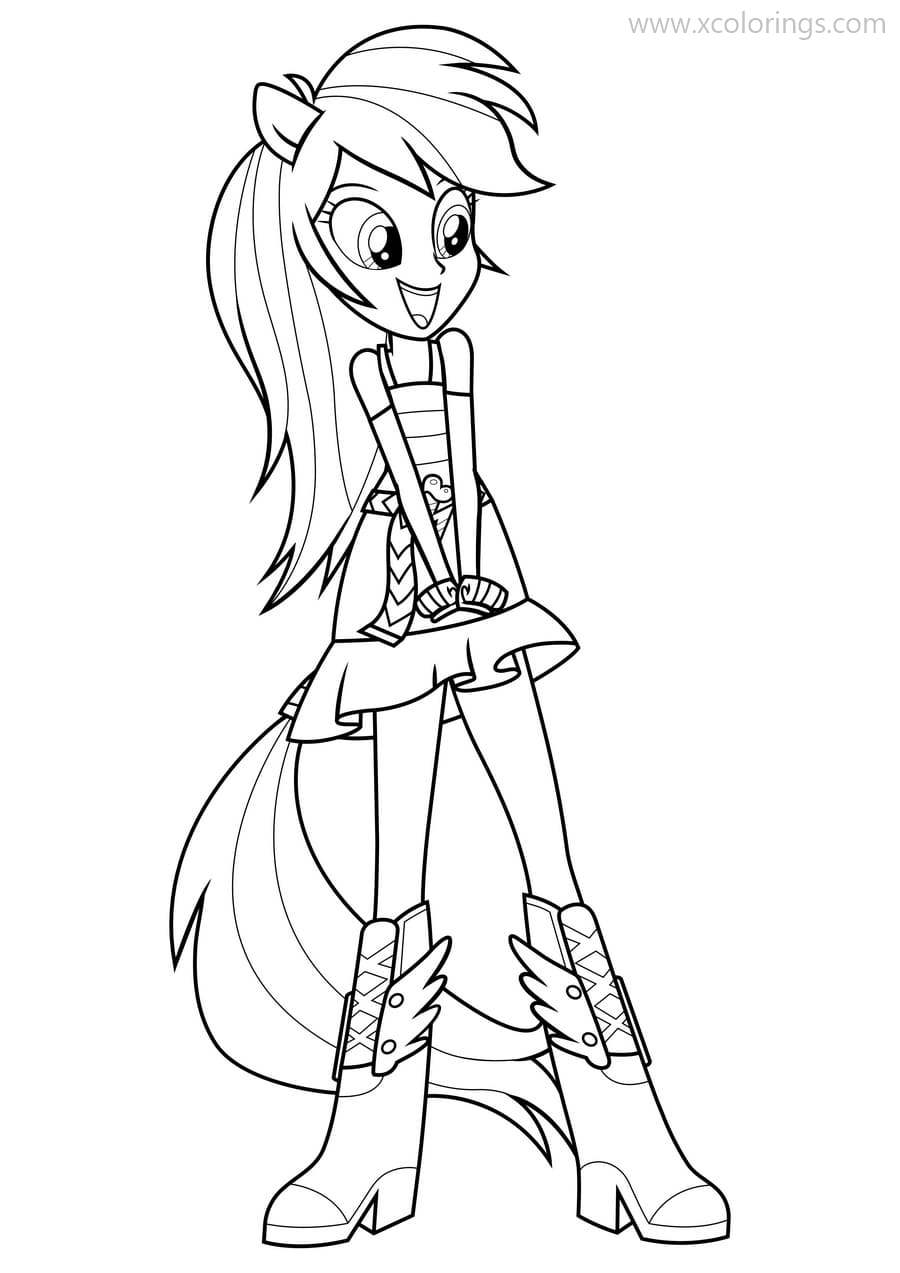 Free MLP Applejack from Equestria Girl Coloring Pages printable