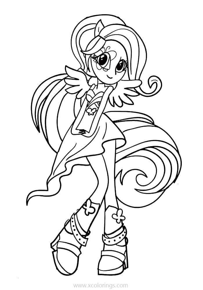 Free MLP Equestria Girls Coloring Pages Shy Flutershy printable