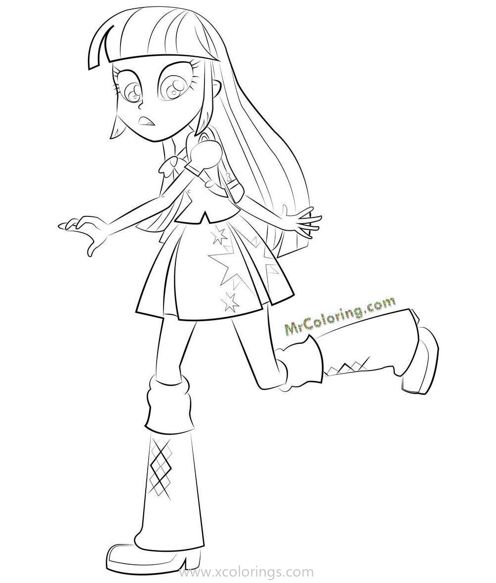 Free MLP Twilight Sparkle from Equestria Girl Coloring Pages printable