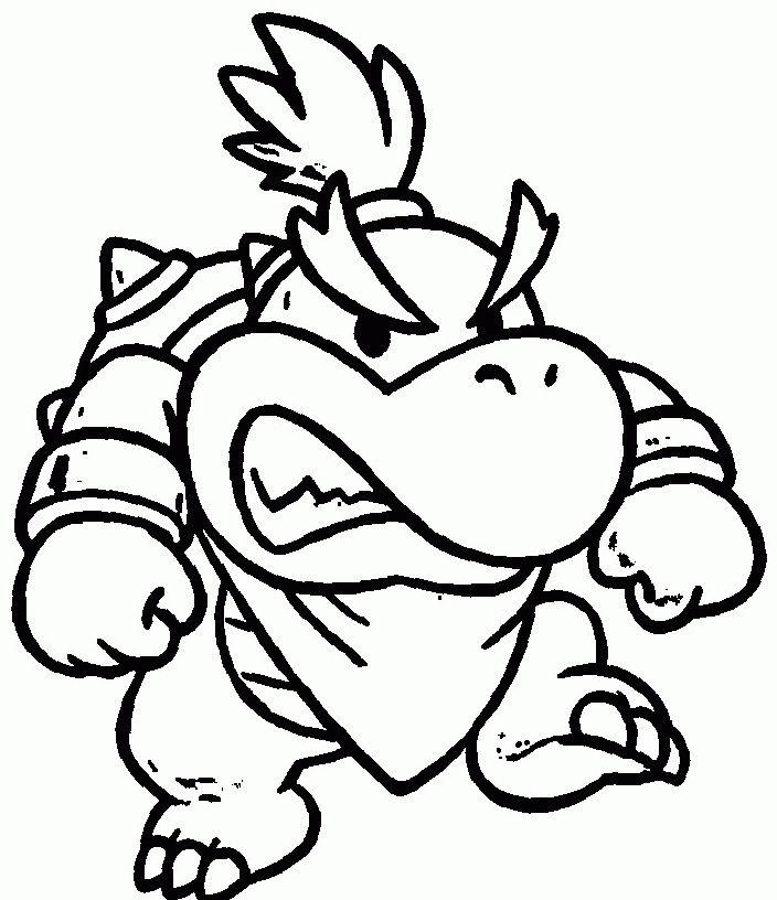 Free Mario Bowser Jr Colouring Pages printable