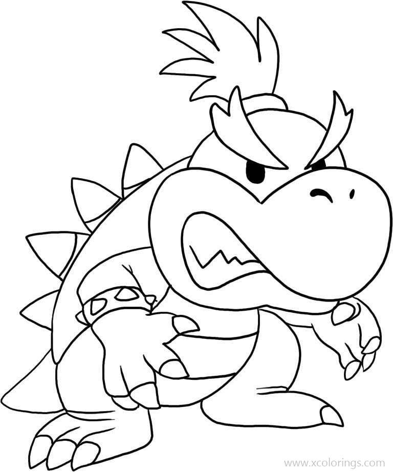 Free Mario Character Bowser Jr Coloring Pages printable