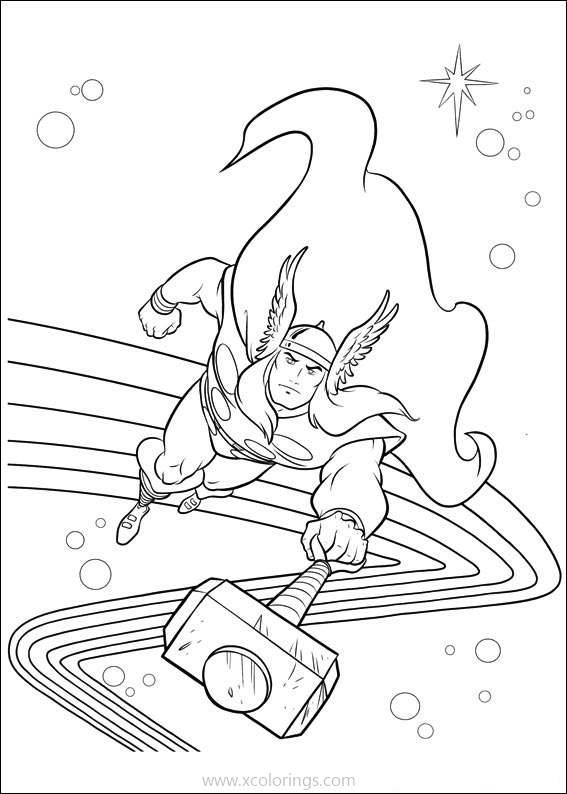 Free Marvel Avengers Thor Coloring Pages printable
