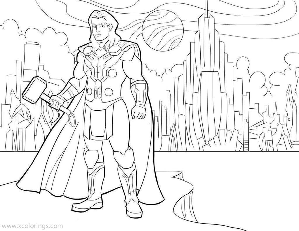 Free Marvel Character Thor Coloring Pages printable