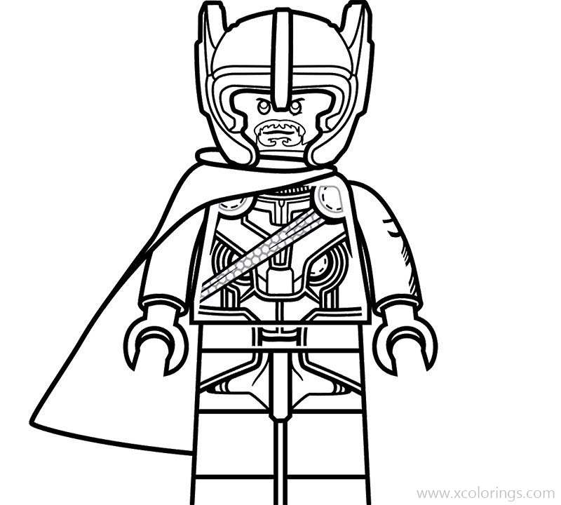 Free Marvel Lego Thor Coloring Pages printable