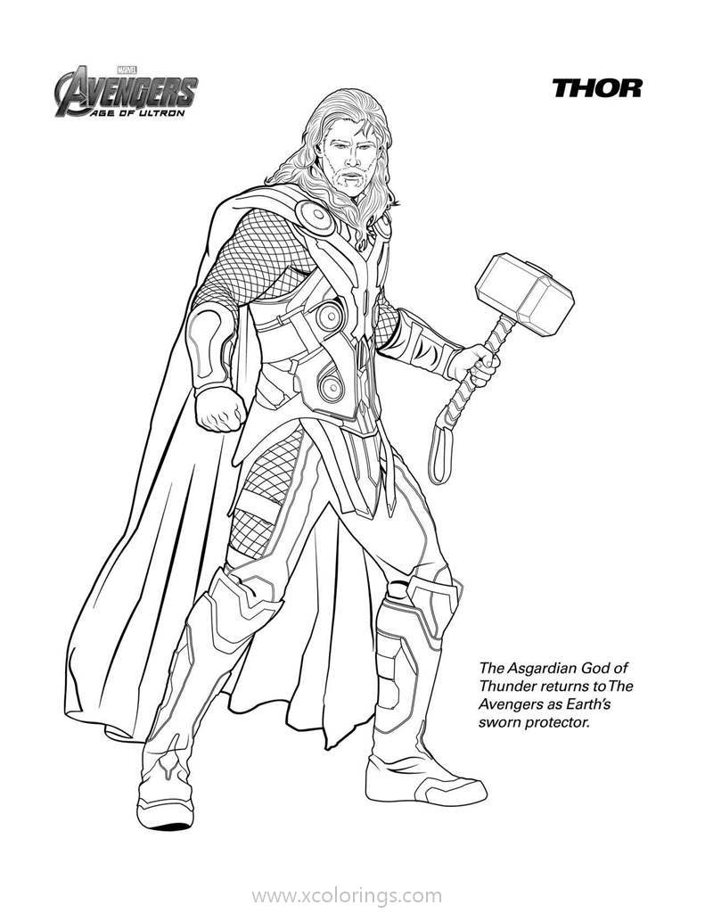 Free Marvel Superhero Thor Coloring Pages printable