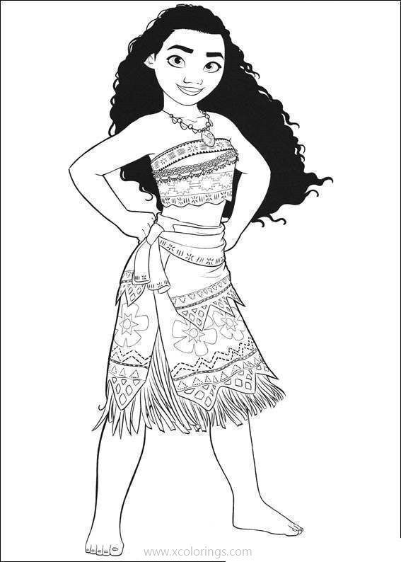 Free Moana Character Coloring Pages printable