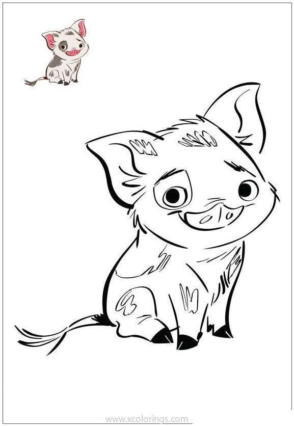 Free Moana Coloring Pages Lovely Pua Pig printable