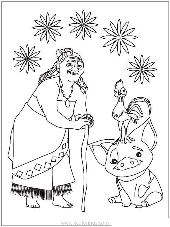 Free Moana Coloring Pages Tala And Pua Pig printable