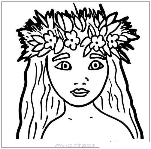Free Moana Face Coloring Pages printable