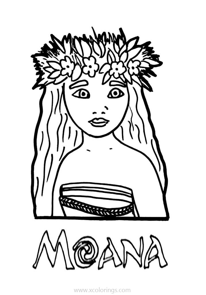Free Moana Portrait Coloring Pages printable