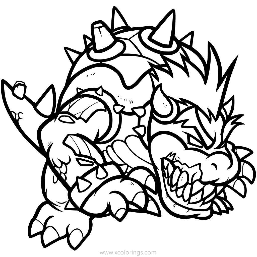 Free Monster Bowser Coloring Pages printable