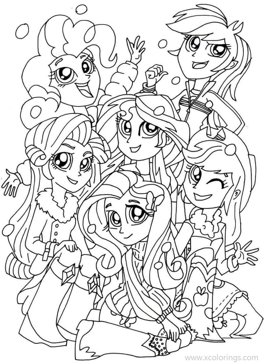Free My Little Pony Equestria Girls Characters Coloring Pages printable