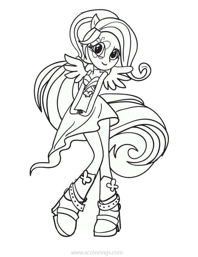 Free My Little Pony Fluttshy Equestria Girl Coloring Pages printable