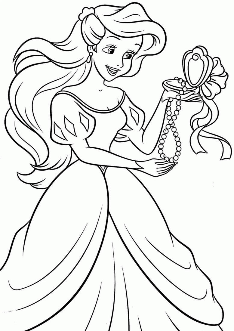 Free Necklace of Little Mermaid Coloring Pages printable