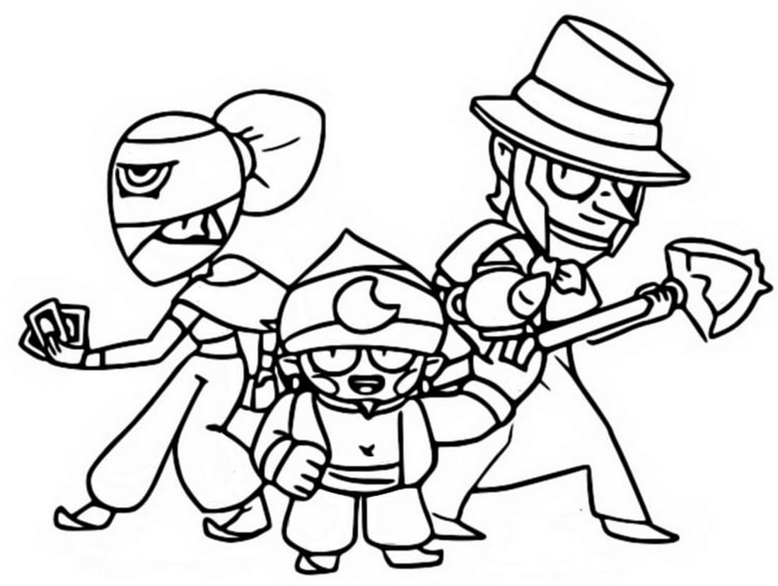 Free Pam from Brawl Stars Coloring Pages Tara Gene and Mortis printable