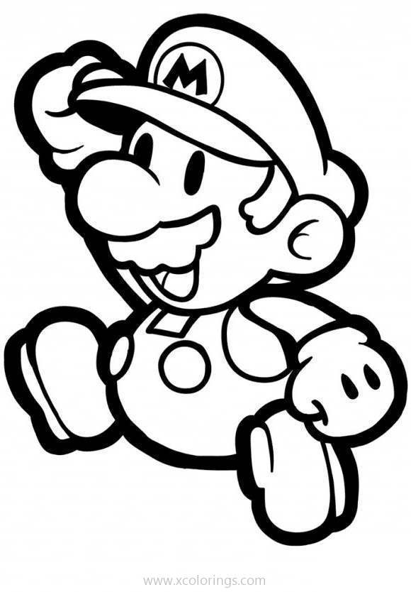 Free Paper Mario Coloring Pages Cute Mario printable