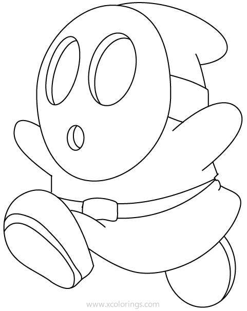 Paper Mario Coloring Pages Cute Shy Guy - XColorings.com