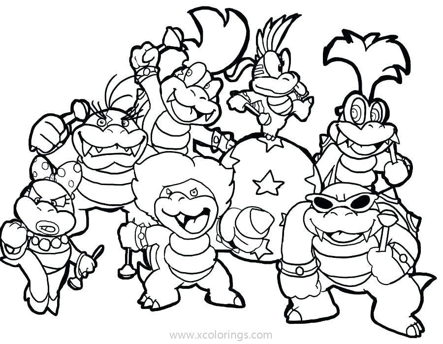 Paper Mario Coloring Pages Koopalings - XColorings.com