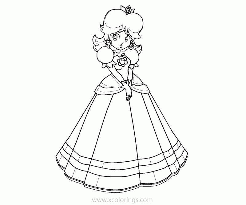 Free Paper Mario Coloring Pages Princess Peach printable