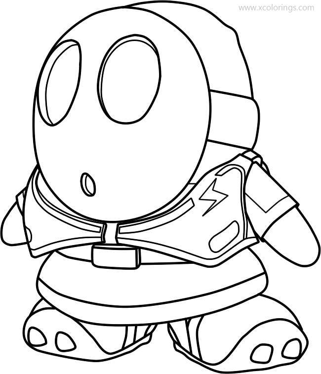Free Paper Mario Coloring Pages Shy Guy by silverhammerbro printable