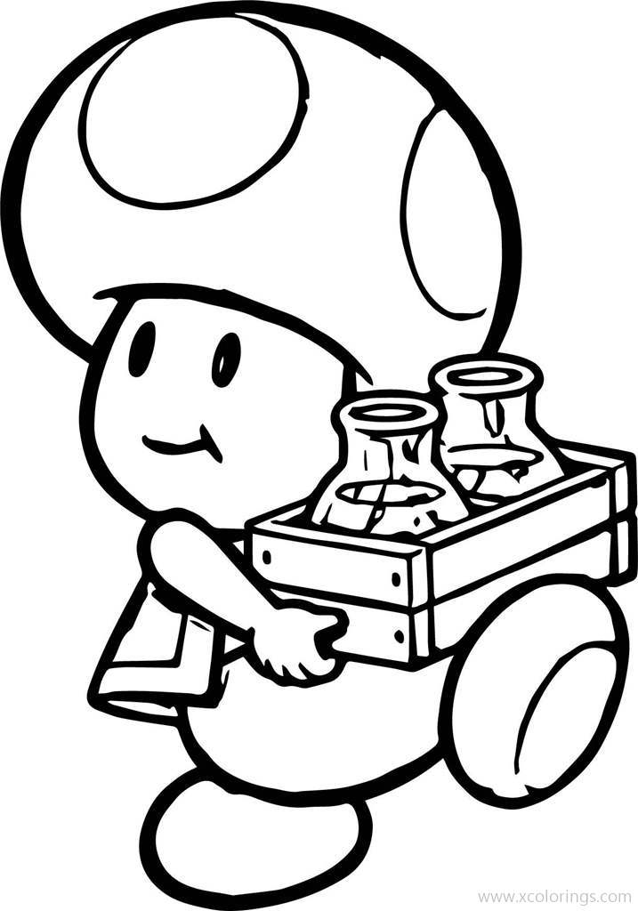 Free Paper Mario Coloring Pages Toad printable