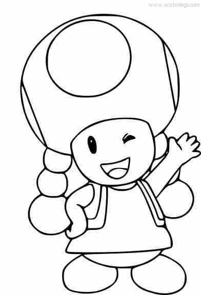 Free Paper Mario Coloring Pages Toadette Says Hi printable