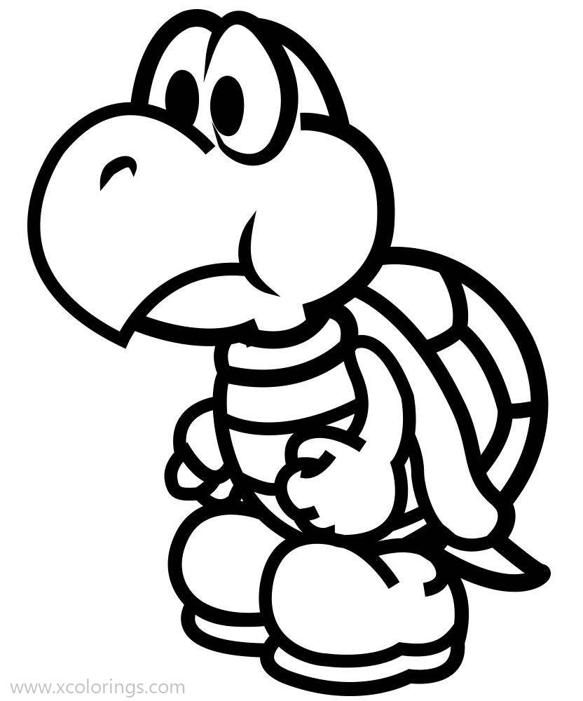 Free Paper Mario Turtle Coloring Pages printable