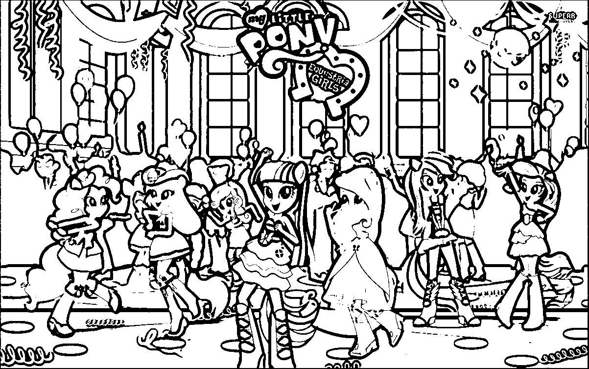 Free Party of Equestria Girls Coloring Pages printable