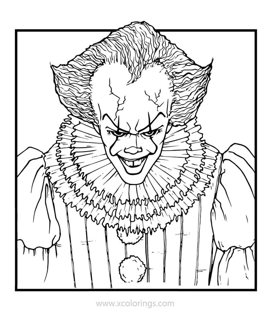 Free Pennywise Clown Coloring Pages printable