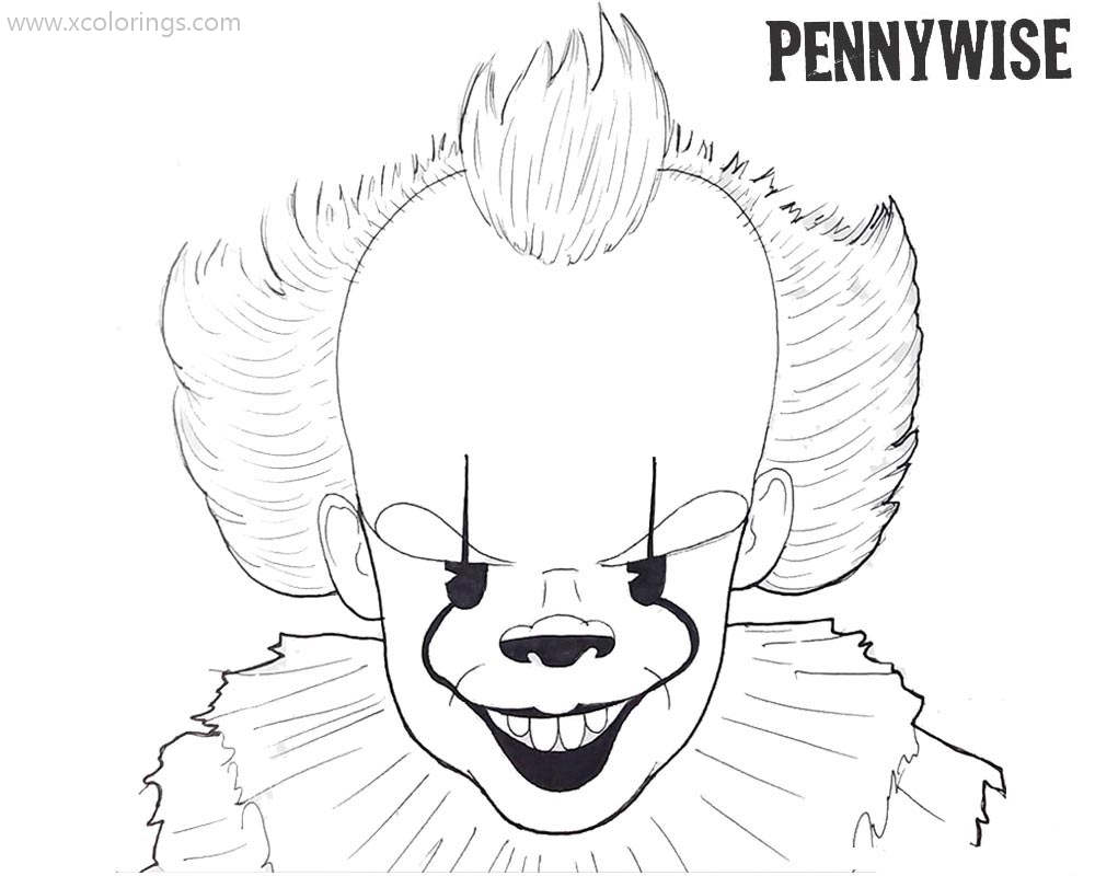 Free Pennywise Coloring Pages Halloween Activity printable