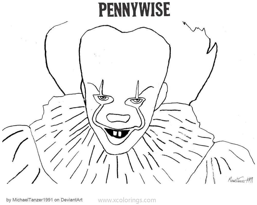 Free Pennywise Coloring Pages Outline printable