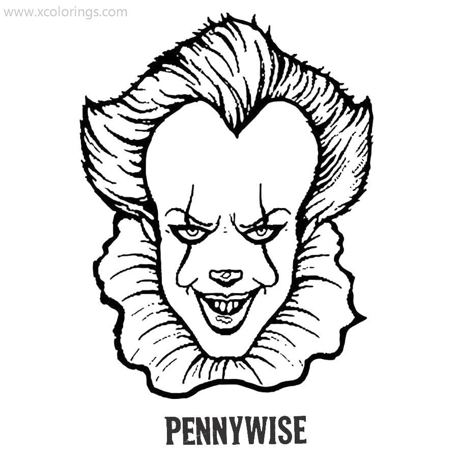 Free Pennywise Portrait Coloring Pages printable