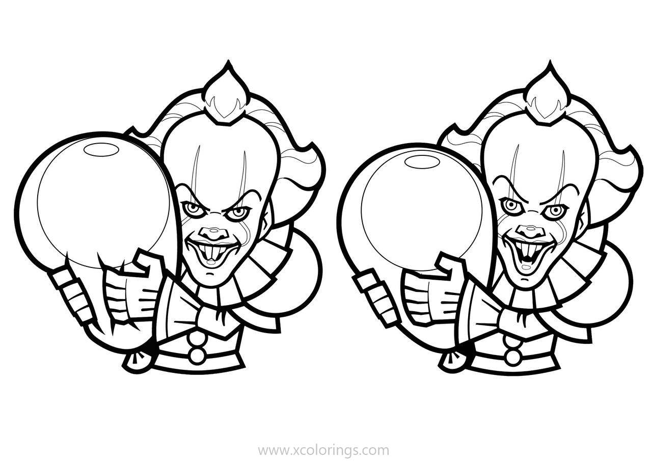 Free Pennywise Stickers Coloring Pages printable