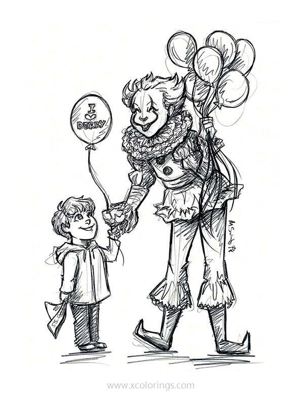 Free Pennywise The Clown Coloring Pages printable