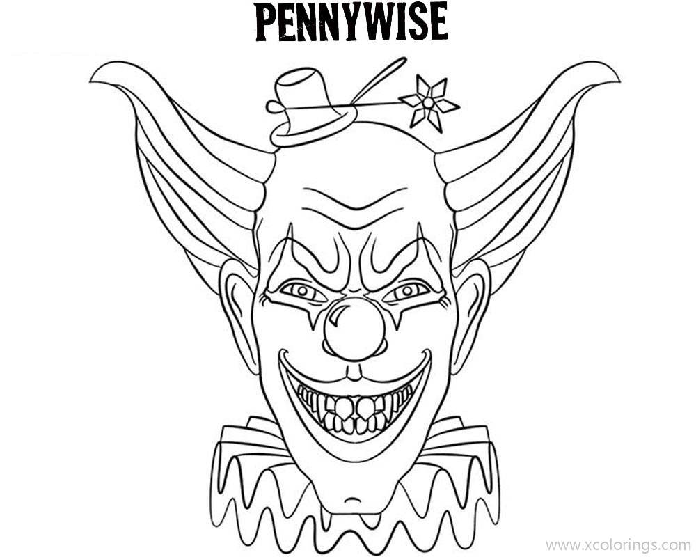 Free Pennywise With A Small Hat Coloring Page printable