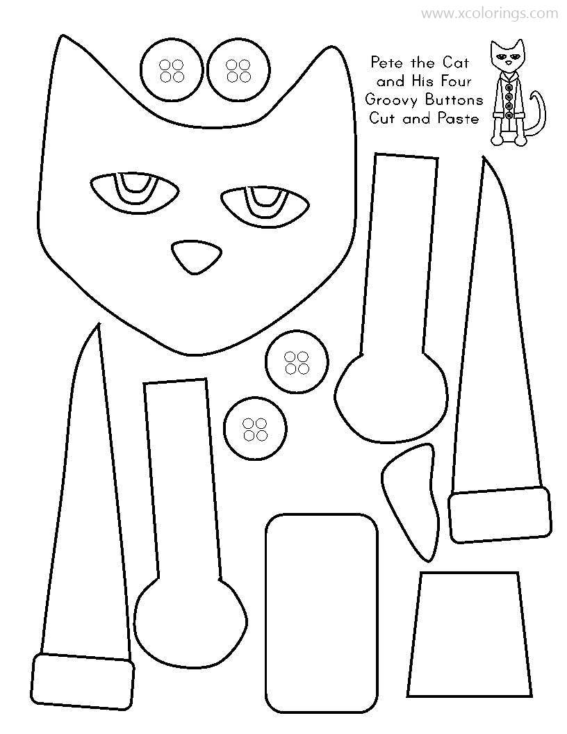 Free Pete The Cat Coloring Pages Craft printable